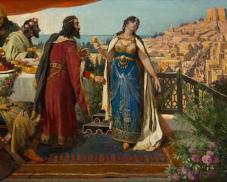 Lot 1007
Joseph Léopold Ratinckx (Belgian, 1860-1937) Oil on Canvas H 26" W 38" Frame Size: H 34" W 46.5" Depth 3.5"