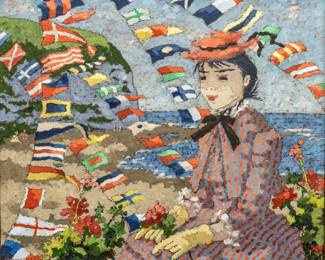 Lot 1019
Suzanne Eisendieck (German, 1908-1998) Oil on Canvas 'Plage D'Yport', H 21" W 25.5" Frame Size: H 35" W 30.5"