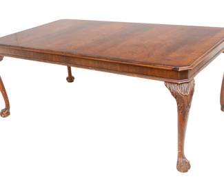 Lot 59
Henredon (American) Carved Mahogany Dining Table with Two Leaves, H 30" W 44" L 78"