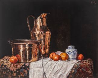 Lot 1034
Gunter H. Korus (German, 1925-2021) Oil on Canvas 1979, 'Mandrin Oranges', H 24" W 30" Frame Size: H 30.25" W 36.25"
