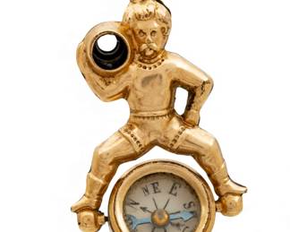 Lot 14
14k Yellow Gold Nautical Watch Fob H 1.125" W 0.5"
