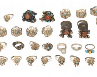 Lot 18
Persian Silver Ring Grouping 1970, 63 PCS