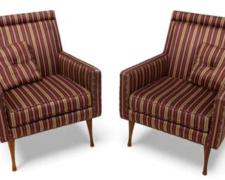 Lot 69
Paul Mccobb (American, 1917-1969) for Widdicomb Symmetric Group Pair of Lounge Chairs H 33" W 27" Depth 30" 2 PCS