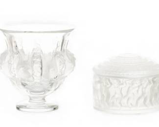 Lot 32
Lalique (French) Paquerette Candlesticks, Dampierre Vase, Enfant Box, Birds Crystal 6 PCS