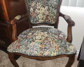 Qty 2 tapestry accent chairs