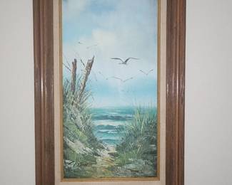 Seascape with Seagulls Painting by C. Ryjon