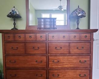 Large dresser with mirror (lamps not for sale)