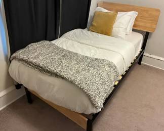 Metal And Bamboo Platform Twin Bed