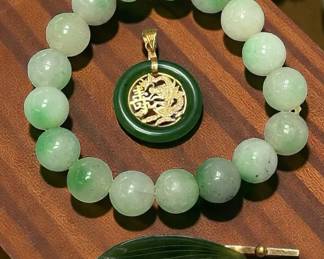 Chinese Style Jewelry Beaded Bracelet, Pendant  Brooch