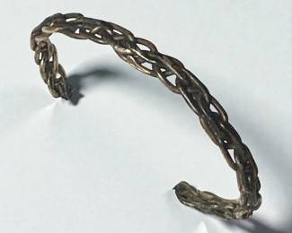 Sterling Silver Braided Cuff Bracelet Mexico