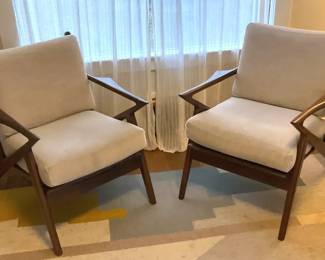 Pair of Wood Z Lounge Chairs