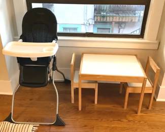 Childs Table and High Chair 