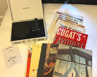 Crosley Record Player And Albums
