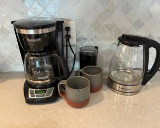 Electric Kettle, Grinder And Coffee Pot