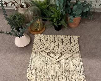 Artificial Plants And Boho Macrame Walk Hanging 