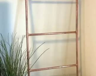 Home Decor Copper Blanket Ladder  Faux Plants