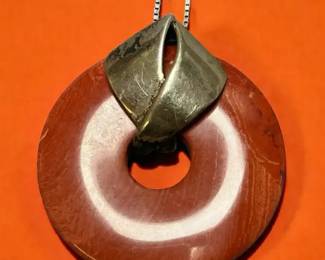 Red Jasper Stone Donut Pendant