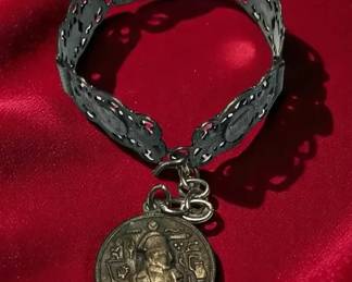 Egyptian Magic Coin Paris Souvenir Panel Bracelet 