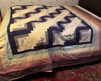 Burns Country Wool Blanket And Cabin Pattern Quilt