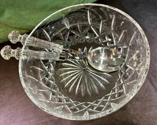 Waterford Crystal Serving Bowl And Utensils