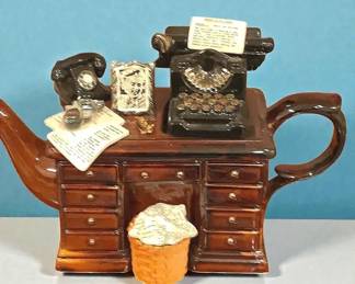 Paul Cardew Design Crime Writers Desk collectible teapot.