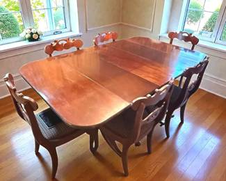 Traditional Wood Dining Room Table 6 Chairs
