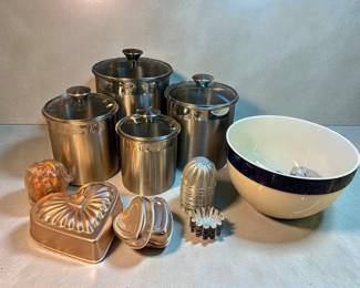 Tramontina Stainless Steel Canisters And Copper Jello Molds