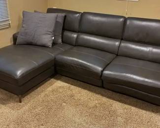 Leather Reclining Sofa Chaise