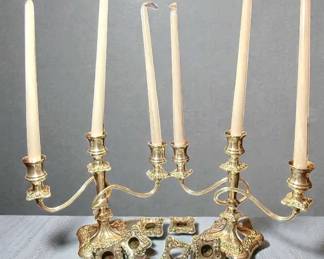 Pair of ThreeLight Candelabras