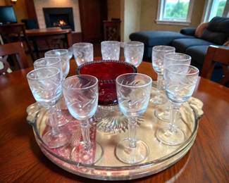Cordials, Souvenir Glass Glass Tray