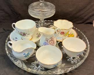 Staffordshire And Old Royal Bone China Teacups And Saucers