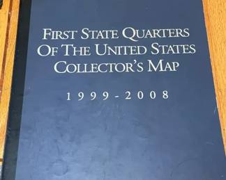 Two First State Quarters of the United States Collectors Maps