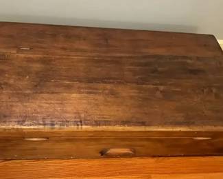 Vintage Wooden Rolling Under Bed Blanket Box