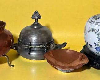 Home Decor Copper, Butter Dish  Ceramic Jar