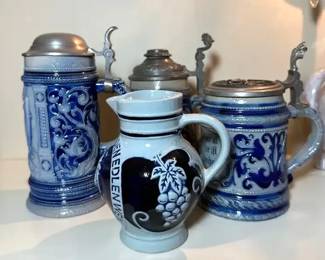 German Beer Steins Hauber  Reuther  Others