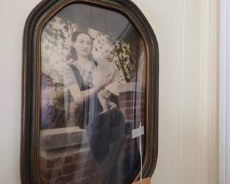 Convex glass parlor frame, circa 1920.
Glass is intact!