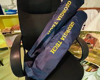 Office chair and Georgia Tech folding chairs 