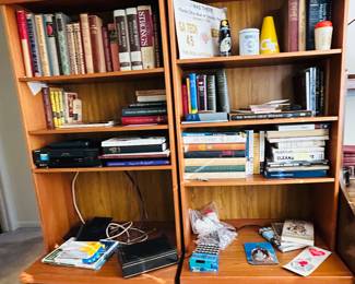 Bookcases, books, …