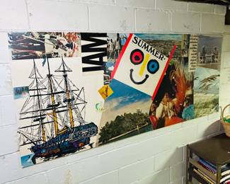 Large wall poster on board 