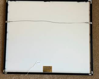 P89 - $15. Framed poster of cows. Poster has some damage - frame & matting are nice. Measures 29.5" x 25". 