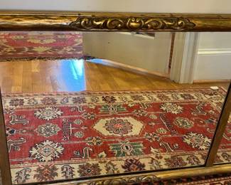 P21 - $225. Fosters Brothers Makers Boston Mass. Large Triple Mirror. Measures 58" x 23". Can be hung in either direction. Beautiful gold gilded frame and mirrors do show some minor desilvering but that adds to the look!