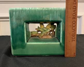 P53 - $25. McCoy Planter with Yellow Bird Inset - double sided. Measures 8" x 3" x 6" tall. 