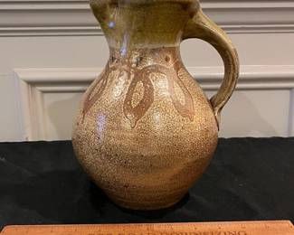 P51 - $100. Mark Hewitt Pottery Water Pitcher. Measures 8.5" at the widest point x 10" tall. No chips, cracks etc.