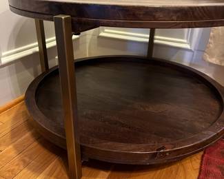 R159 - $65. Small Coffee Table / Side Table is 30.25" wide x 18.25" tall. Feet are adjustable for leveling. 