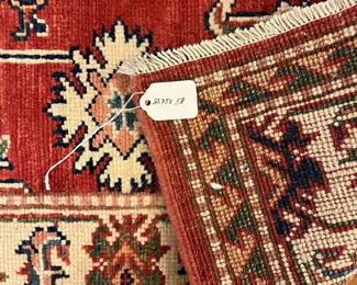 R164 - $175. Beautiful Kazak Area Rug. Normal wear from gently use. Measures 35.75" x 58"