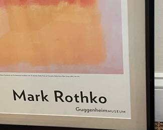 P36 - $60. Mark Rothko Guggenheim Museum Poster. 2006. Measures 26" x 35" framed. 