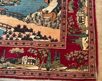 R108 - $500 - FIRM. No tag but I believe it is a hand knotted Persian Kashan Rug. Measures 52" x 83"