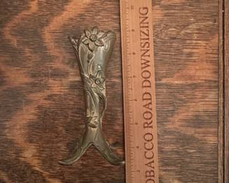 R206 - $20. Art Nouveau Gold Gilt Metal Bud Vase. 