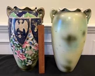 R251 - $140 PAIR of ESO Hand Painted Nippon Vases. 