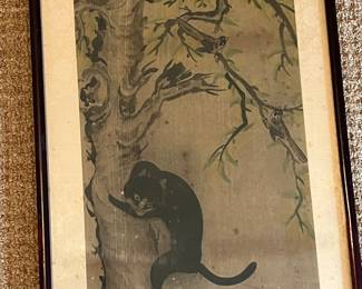 R217 - $150 Japanese Triptych. Each Measures 15.75" x 36.75". One has cats, bunnies & horse. 